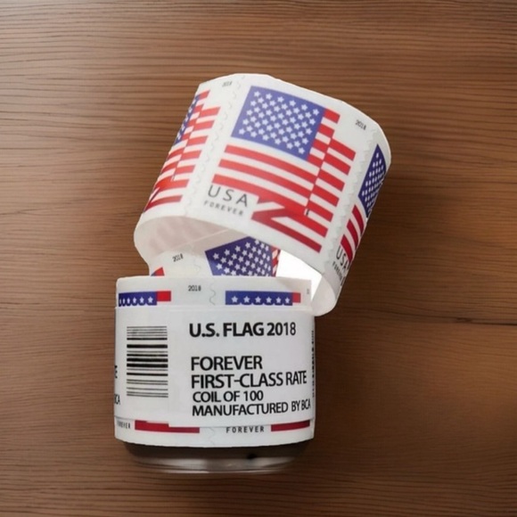 New Authentic Forever Stamps 2018 US Flag Postage One Roll 100 Stamps PRICE FIRM - Picture 1 of 5